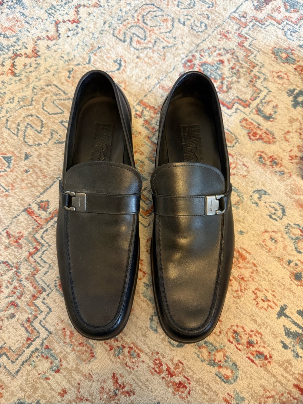Salvatore Ferragamo Black Leather Bit Loafers